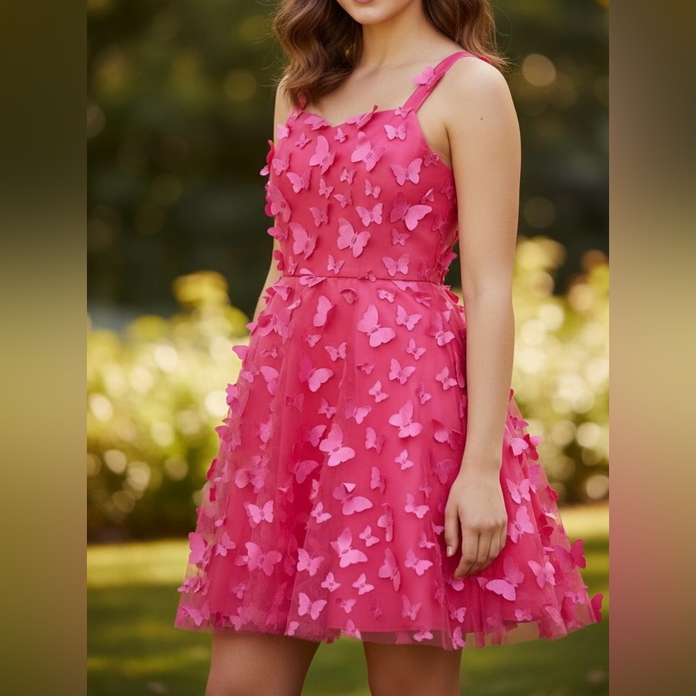 Rare Editions Magenta 3D Butterfly Dress - Size 16 (XL)
Color: Magenta